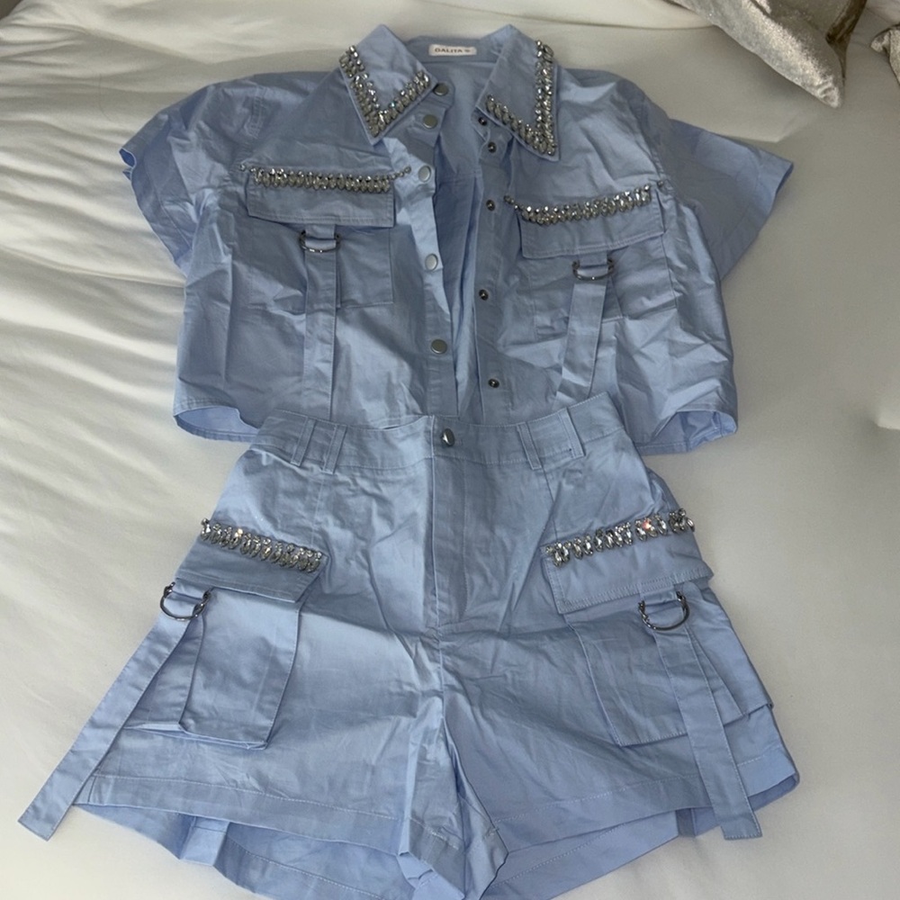 Embellished short set